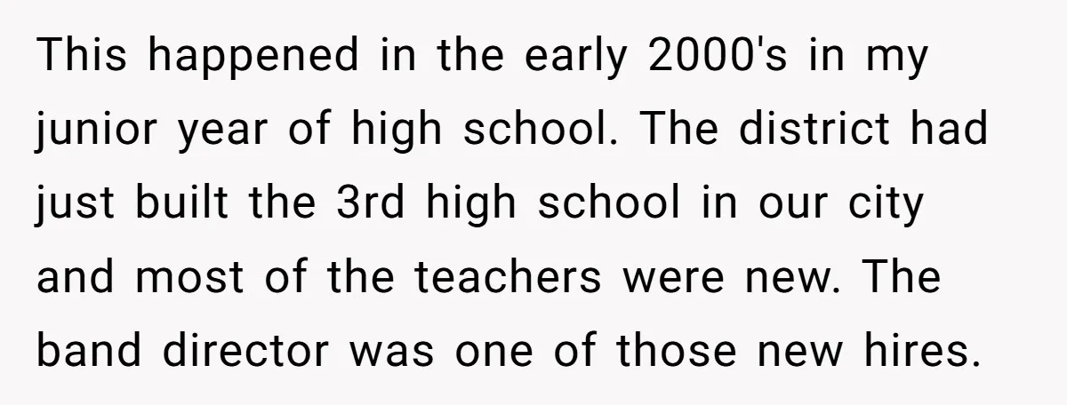 This happened in the early 2000's in my junior year of high school. The district had just built the 3rd high school in our city and most of the teachers...