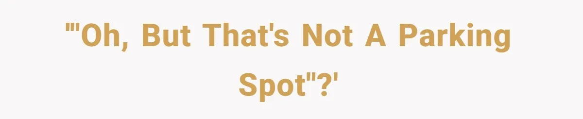 '"Oh, but that's not a parking spot"?'