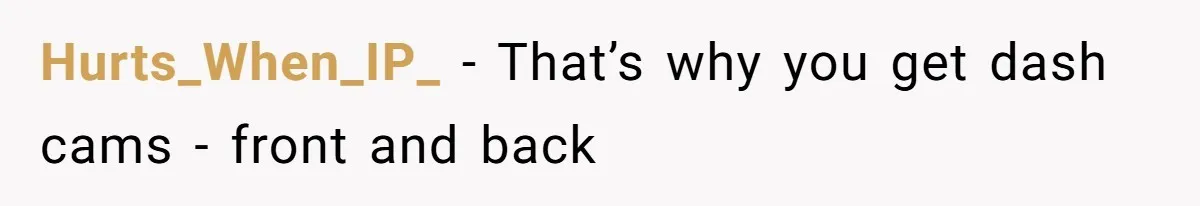 Hurts_When_IP_ − That’s why you get dash cams - front and back