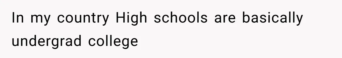 In my country High schools are basically undergrad college