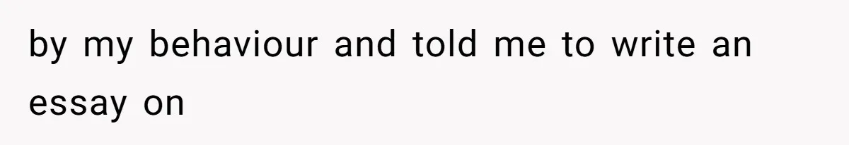 by my behaviour and told me to write an essay on