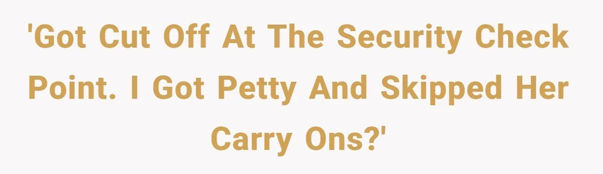 'Got cut off at the security check point. I got petty and skipped her carry ons?'