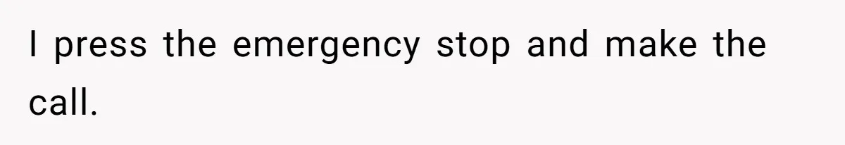 I press the emergency stop and make the call.