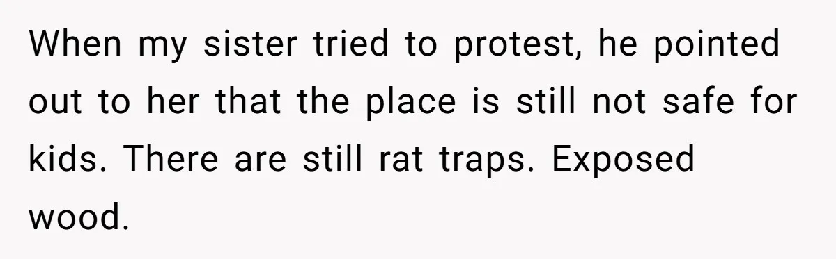 Woman Transforms Creepy Basement Into Dream Retreat Only For Sister’s Kids To Overrun It When my sister tried to protest, he pointed out to her that the place is still not safe for kids. There are still rat traps. Exposed wood.