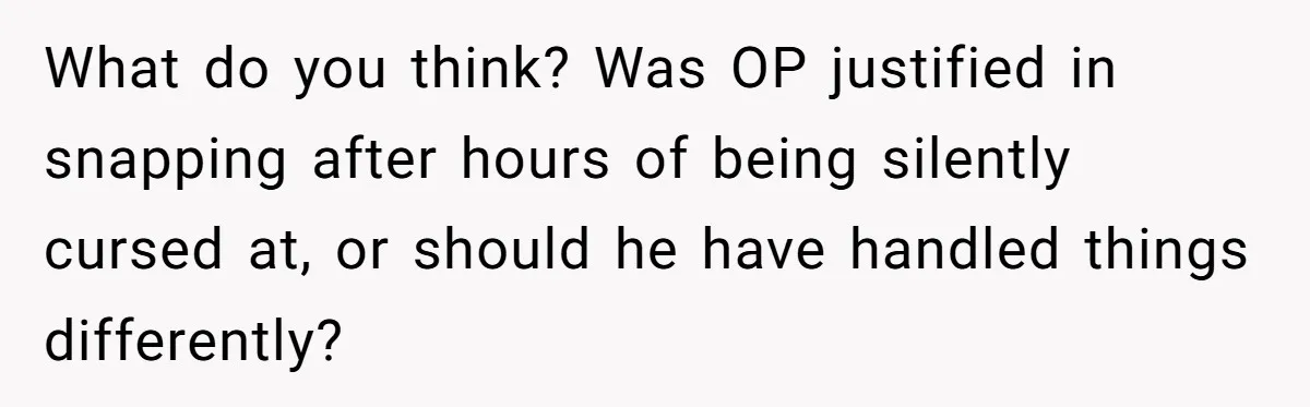 Father Calls Out Son’s Ugly Behavior, Husband Gets Mad About “Tone” In Front Of In-Laws What do you think? Was OP justified in snapping after hours of being silently cursed at, or should he have handled things differently?