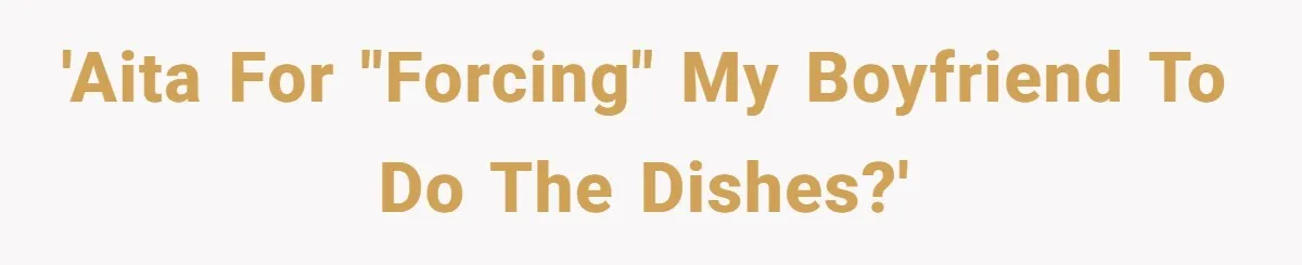 'AITA for "forcing" my boyfriend to do the dishes?'