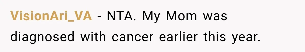 VisionAri_VA − NTA. My Mom was diagnosed with cancer earlier this year.