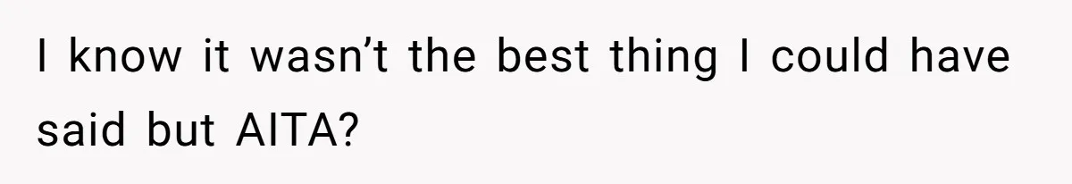 I know it wasn’t the best thing I could have said but AITA?