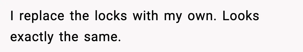 I replace the locks with my own. Looks exactly the same.