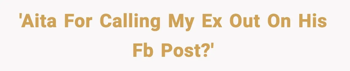 'AITA for calling my ex out on his fb post?'