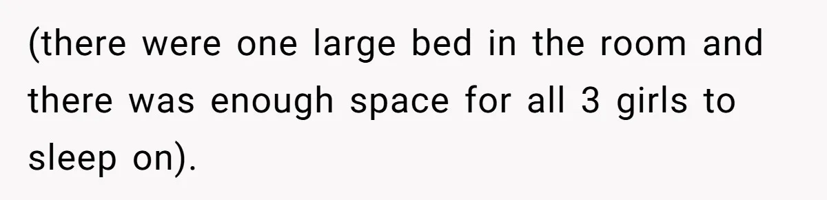 Father Books Separate Hotel Room For Daughter After Stepmother’s Kids Force Her To Sleep On Floor (there were one large bed in the room and there was enough space for all 3 girls to sleep on).
