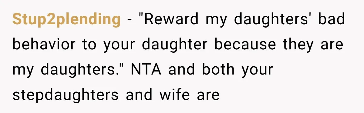 Father Books Separate Hotel Room For Daughter After Stepmother’s Kids Force Her To Sleep On Floor Stup2plending − "Reward my daughters' bad behavior to your daughter because they are my daughters." NTA and both your stepdaughters and wife are