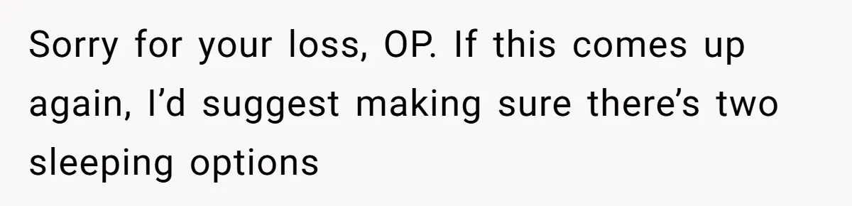 Father Books Separate Hotel Room For Daughter After Stepmother’s Kids Force Her To Sleep On Floor Sorry for your loss, OP. If this comes up again, I’d suggest making sure there’s two sleeping options