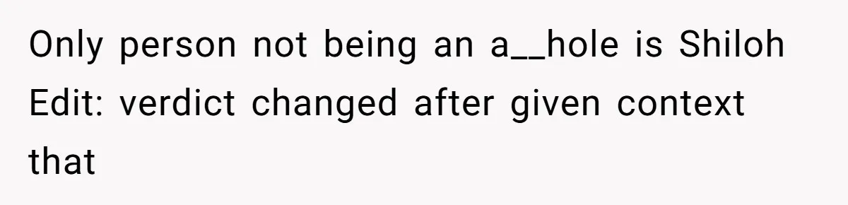 Father Books Separate Hotel Room For Daughter After Stepmother’s Kids Force Her To Sleep On Floor Only person not being an a__hole is Shiloh Edit: verdict changed after given context that