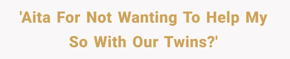 'AITA for not wanting to help my SO with our twins?'
