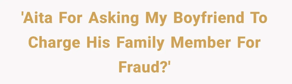 'AITA for asking my boyfriend to charge his family member for fraud?'