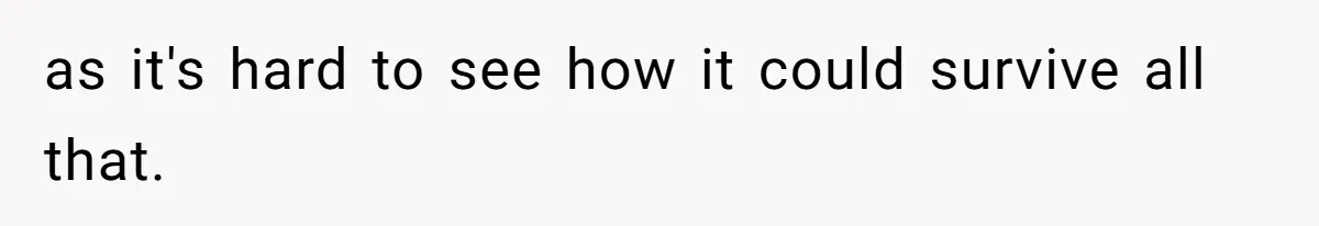 as it's hard to see how it could survive all that.