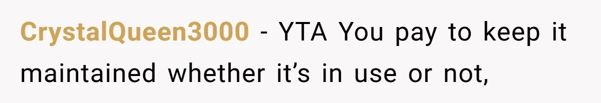 Father Charges Son For Honeymoon Stay At Late Wife’s Cabin, Son Calls Him Selfish CrystalQueen3000 − YTA You pay to keep it maintained whether it’s in use or not,