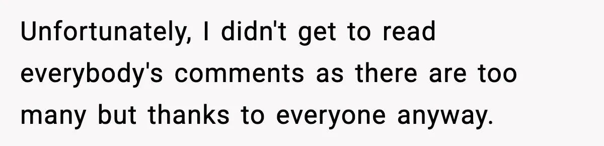 Dad Diagnosed With Terminal Cancer Chooses Aunt Over His Mom As Guardian For Son Unfortunately, I didn't get to read everybody's comments as there are too many but thanks to everyone anyway.