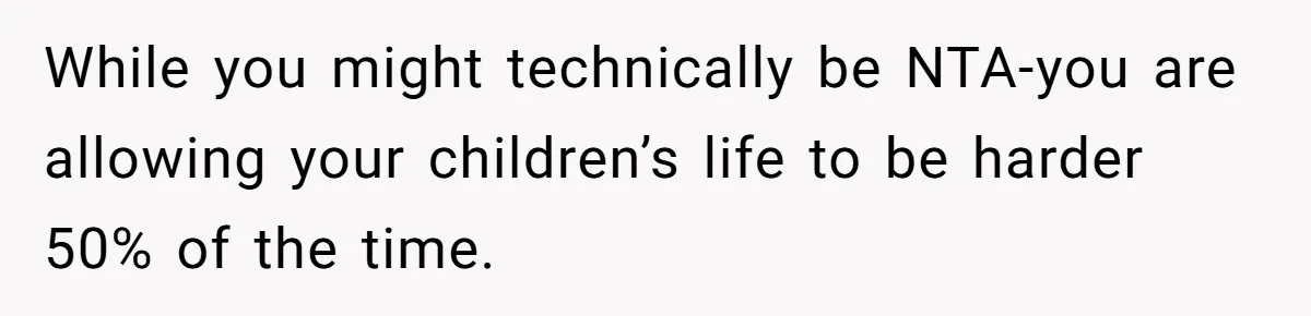 Man Rejects Ex-Wife’s Request for His Car To Help With Her Stress, Now She’s Questioning His Love For Their Kids While you might technically be NTA-you are allowing your children’s life to be harder 50% of the time.
