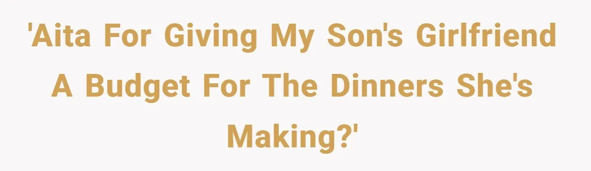 'AITA for giving my son's girlfriend a budget for the dinners she's making?'