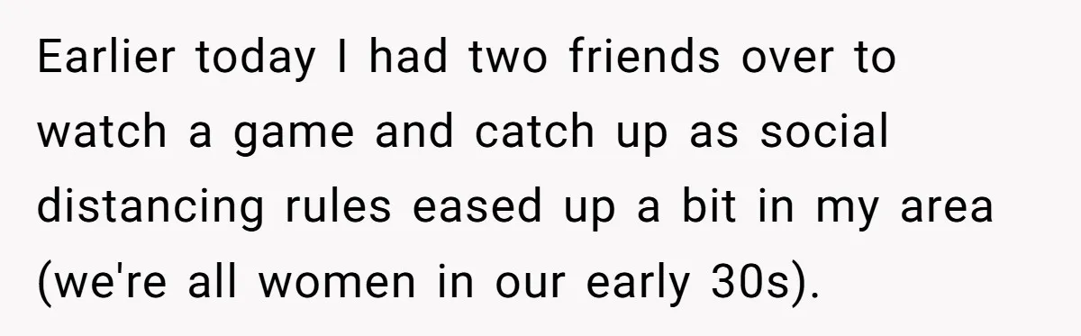 Earlier today I had two friends over to watch a game and catch up as social distancing rules eased up a bit in my area (we're all women in our...