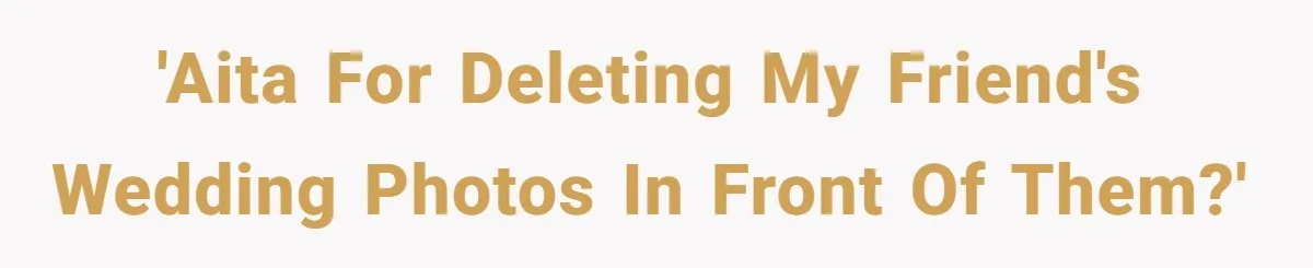 'AITA for deleting my friend's wedding photos in front of them?'