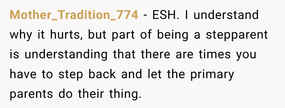 Stepmom Wants To Be Backstage At Dance Recital, But Her Stepdaughter’s Mom Has Other Plans Mother_Tradition_774 − ESH. I understand why it hurts, but part of being a stepparent is understanding that there are times you have to step back and let the primary parents...