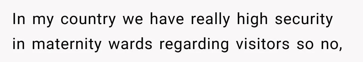 In my country we have really high security in maternity wards regarding visitors so no,