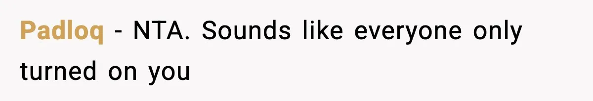 Wife Exposes MIL For Snooping On Christmas Dinner After Giving Her A Fake House Key Padloq − NTA. Sounds like everyone only turned on you