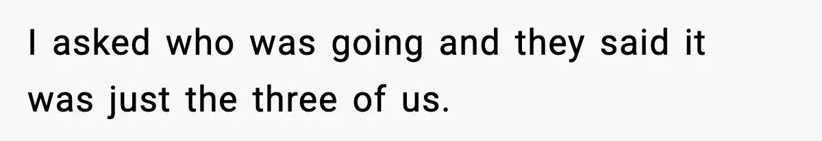 I asked who was going and they said it was just the three of us.
