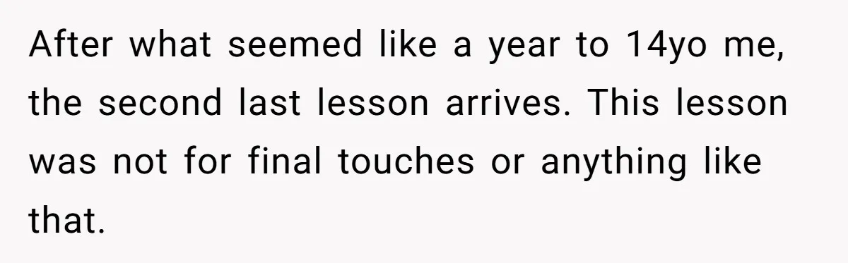 Colorblind Teen Turns Teacher's Dismissal Of "Uninspired" Art Into National Win, Humiliating Him After what seemed like a year to 14yo me, the second last lesson arrives. This lesson was not for final touches or anything like that.
