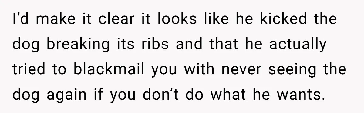 He Said He Loved Dogs. Then He “Lost” Her Senior Pup Milo. The Truth Broke the Internet. I’d make it clear it looks like he kicked the dog breaking its ribs and that he actually tried to blackmail you with never seeing the dog again if you...