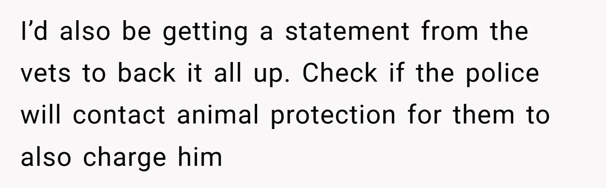 He Said He Loved Dogs. Then He “Lost” Her Senior Pup Milo. The Truth Broke the Internet. I’d also be getting a statement from the vets to back it all up. Check if the police will contact animal protection for them to also charge him