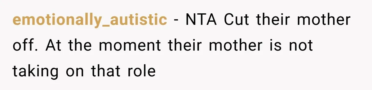 Father Yells At Ex After She Criticizes Him For Teaching His Daughters About Periods emotionally_autistic − NTA Cut their mother off. At the moment their mother is not taking on that role