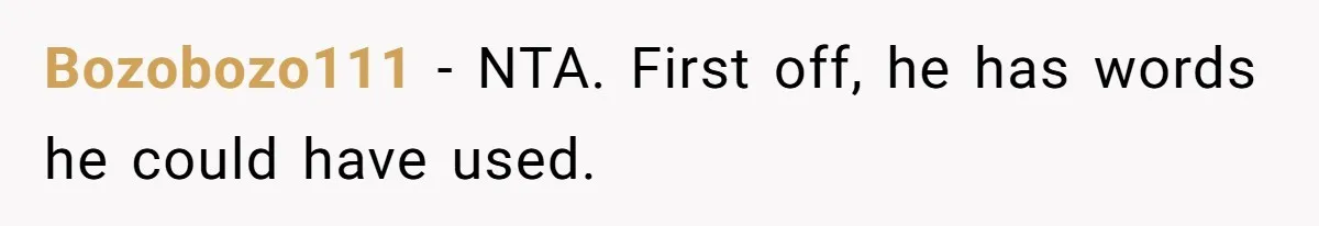 Bozobozo111 − NTA. First off, he has words he could have used.