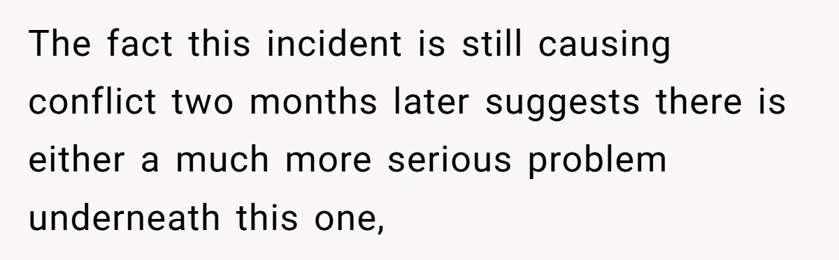 The fact this incident is still causing conflict two months later suggests there is either a much more serious problem underneath this one,