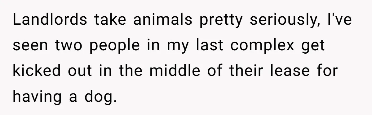 Landlords take animals pretty seriously, I've seen two people in my last complex get kicked out in the middle of their lease for having a dog.