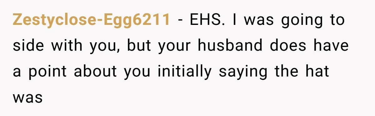 Bride Sparks Family Meltdown After Telling MIL She Won’t Attend Christmas Without Her “Offensive” Hat Zestyclose-Egg6211 − EHS. I was going to side with you, but your husband does have a point about you initially saying the hat was