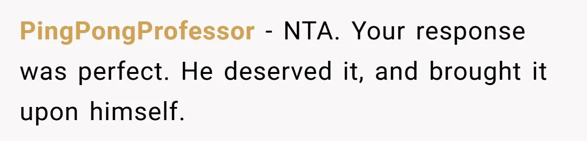 Sister’s Boyfriend Makes Backhanded Comment About Her Infertility, Her Response Makes Everyone Burst Into Laughter PingPongProfessor − NTA. Your response was perfect. He deserved it, and brought it upon himself.