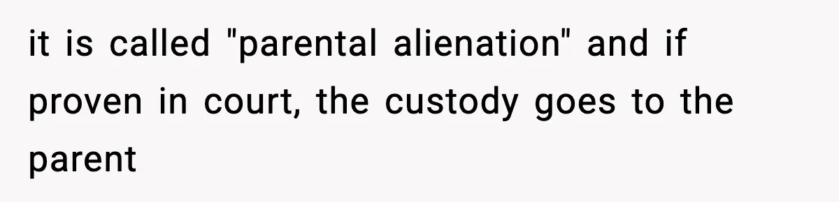 Dad Regrets Having Kids, Admits It In Marriage Counseling—Now His Wife Is Furious it is called "parental alienation" and if proven in court, the custody goes to the parent