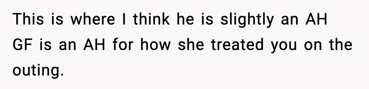Teen Gets Upset After Dad’s Girlfriend Only Buys Her Daughter Starbucks, Not Her This is where I think he is slightly an AH GF is an AH for how she treated you on the outing.