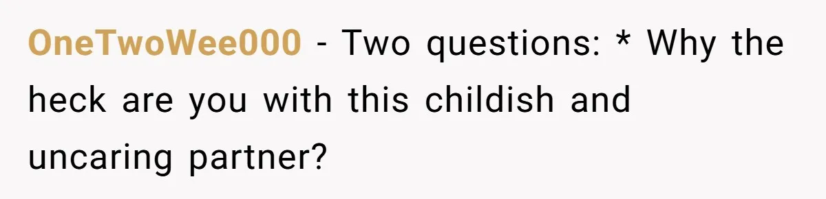 Burned-Out ICU Nurse Finally Snaps After Husband Blows Off Their First Free Saturday In 18 Months OneTwoWee000 − Two questions: * Why the heck are you with this childish and uncaring partner?