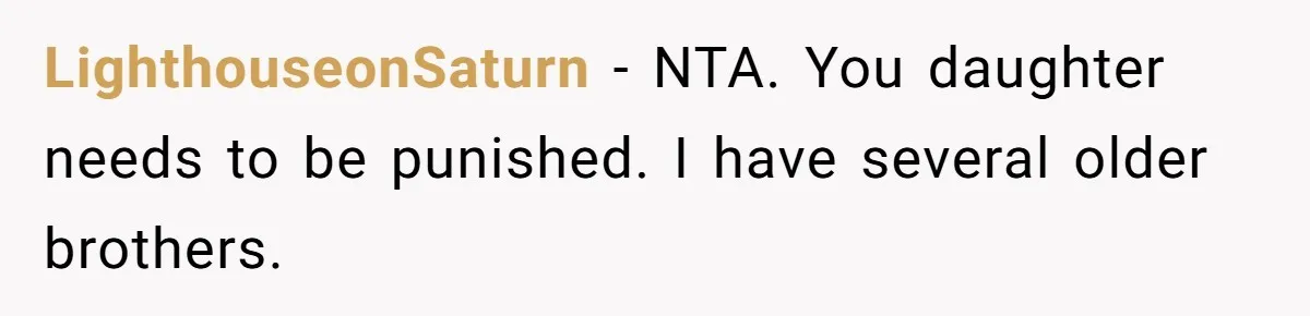 Dad Kicks Daughter’s Friends Out Of House After Infringing On Son’s Space LighthouseonSaturn − NTA. You daughter needs to be punished. I have several older brothers.