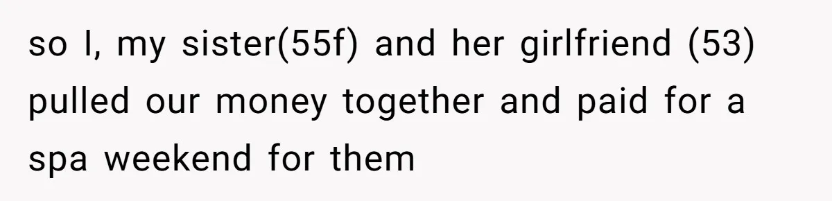 Woman Confronts Her Son For Choosing Beer Over His Exhausted Wife And He Says She Ruined Everything so I, my sister(55f) and her girlfriend (53) pulled our money together and paid for a spa weekend for them