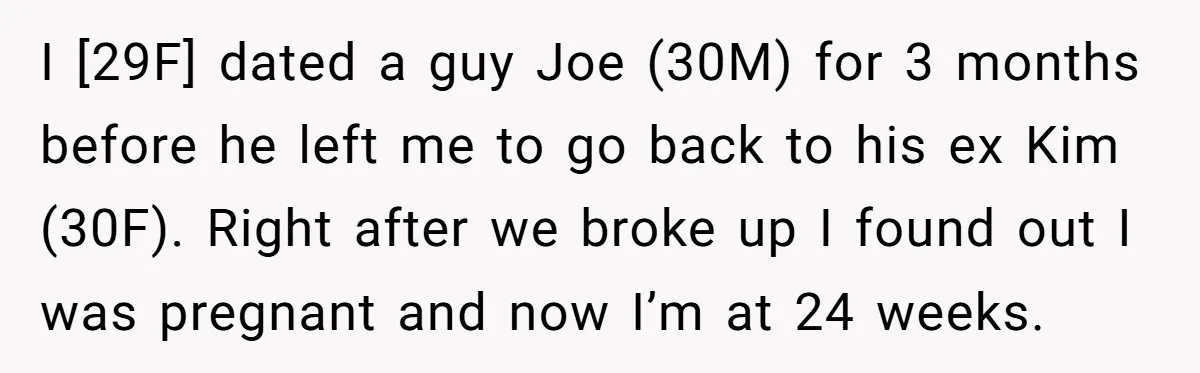 I [29F] dated a guy Joe (30M) for 3 months before he left me to go back to his ex Kim (30F). Right after we broke up I found out...