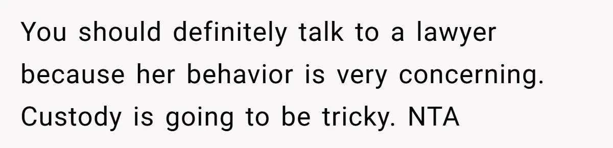 Mom-to-Be Publicly Pushes Back After Ex’s Girlfriend Announces “Their” Pregnancy You should definitely talk to a lawyer because her behavior is very concerning. Custody is going to be tricky. NTA