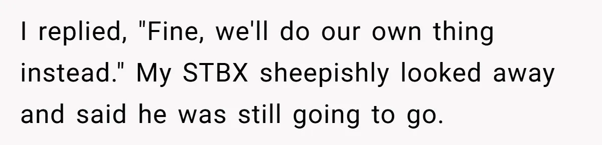 Wife Endured Years Of Cruel In-Laws Then Replaced Luxury Gifts With Dollar-Store Revenge Before Divorce I replied, "Fine, we'll do our own thing instead." My STBX sheepishly looked away and said he was still going to go.