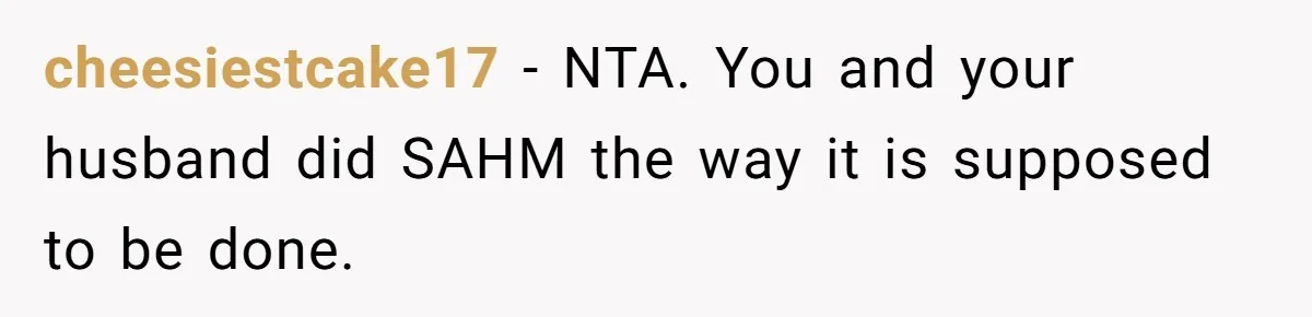 Woman Confronts Her Son For Choosing Beer Over His Exhausted Wife And He Says She Ruined Everything cheesiestcake17 − NTA. You and your husband did SAHM the way it is supposed to be done.