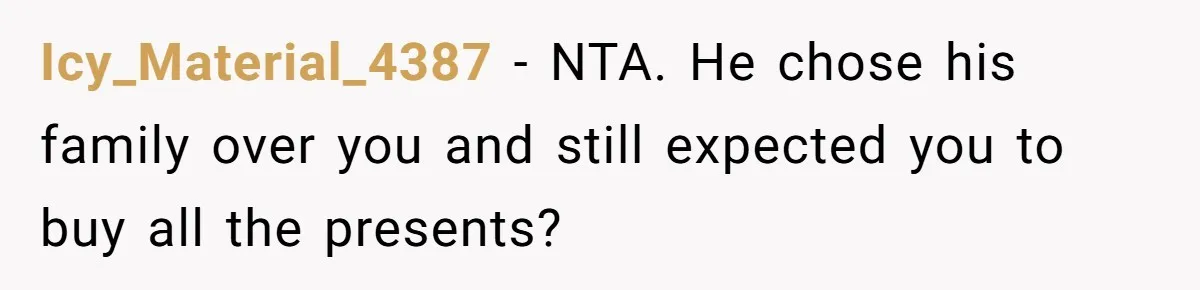 Wife Endured Years Of Cruel In-Laws Then Replaced Luxury Gifts With Dollar-Store Revenge Before Divorce Icy_Material_4387 − NTA. He chose his family over you and still expected you to buy all the presents?